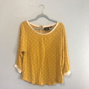 Anthro Maeve | Mustard Yellow Polka Dot Blouse